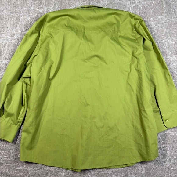 Foxcroft Green Wrinkle Free Button Down Crop Wide Sleeve Shirt Size 18 - Picture 6 of 6